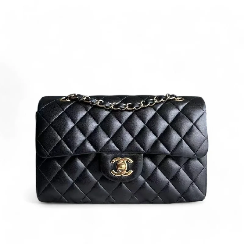 Chanel Classic Flap Small - 23CM Quilted Lambskin Black Gold Hardware Series 12