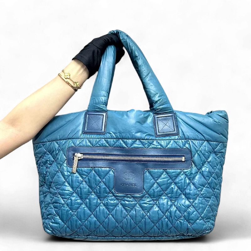 Coco Cocoon Quilted Nylon Tote Blue No 13