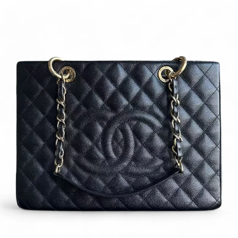 Chanel GST Grand Shopping Tote - Caviar Quilted Black Gold Hardware