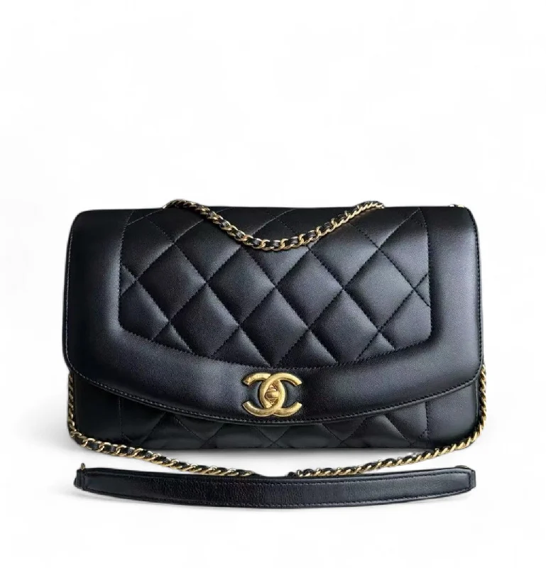 *Rare Re-issue* Chanel Diana - Modern Reissue Lambskin Quilted Black Gold Hardware Series 20