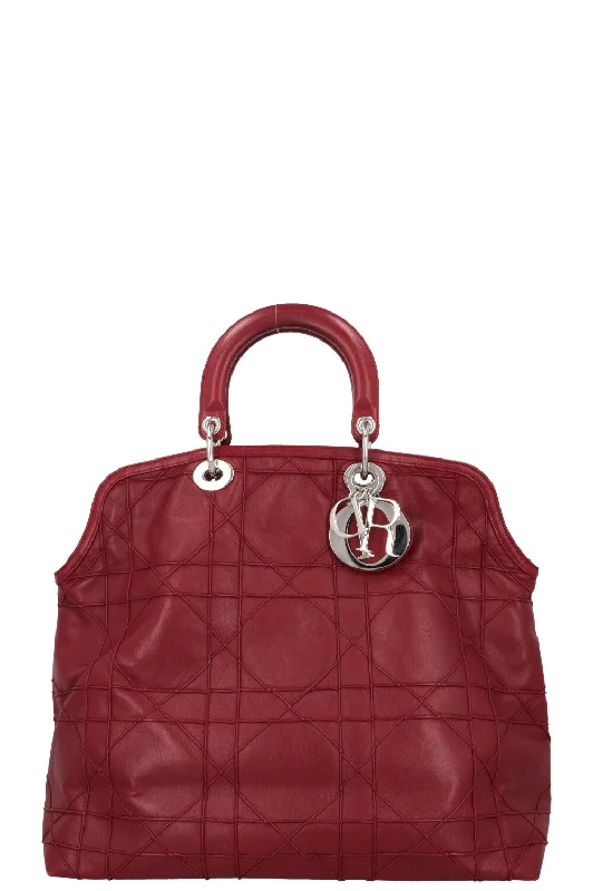 CHRISTIAN DIOR Granville Bag Cannage Red Leather