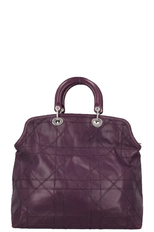 CHRISTIAN DIOR Granville Cannage Tote Bag Purple