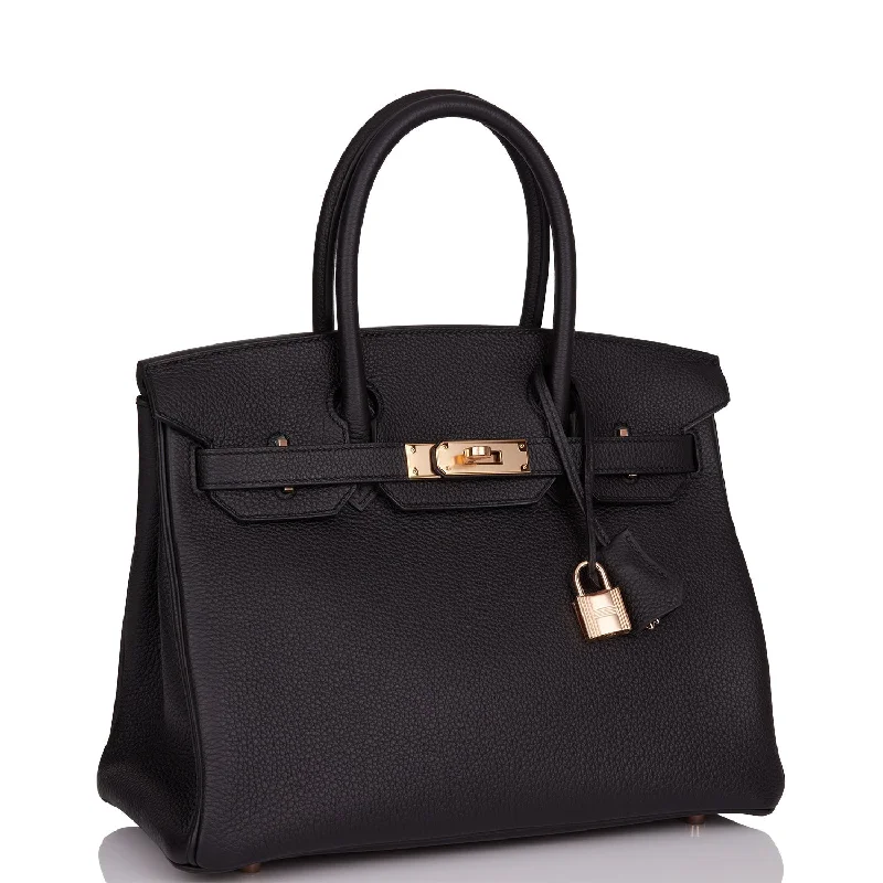 Hermes Birkin 30 Black Togo Rose Gold Hardware