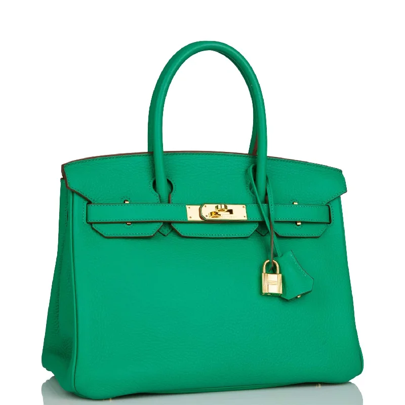 Hermes Birkin 30 Menthe Clemence Gold Hardware -