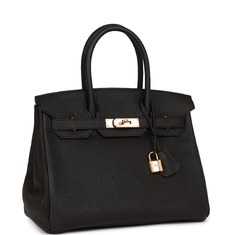 Hermes Birkin 30 Black Togo Rose Gold Hardware