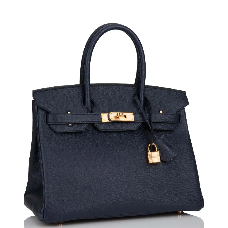 Hermes Birkin 30 Bleu Indigo Epsom Rose Gold Hardware