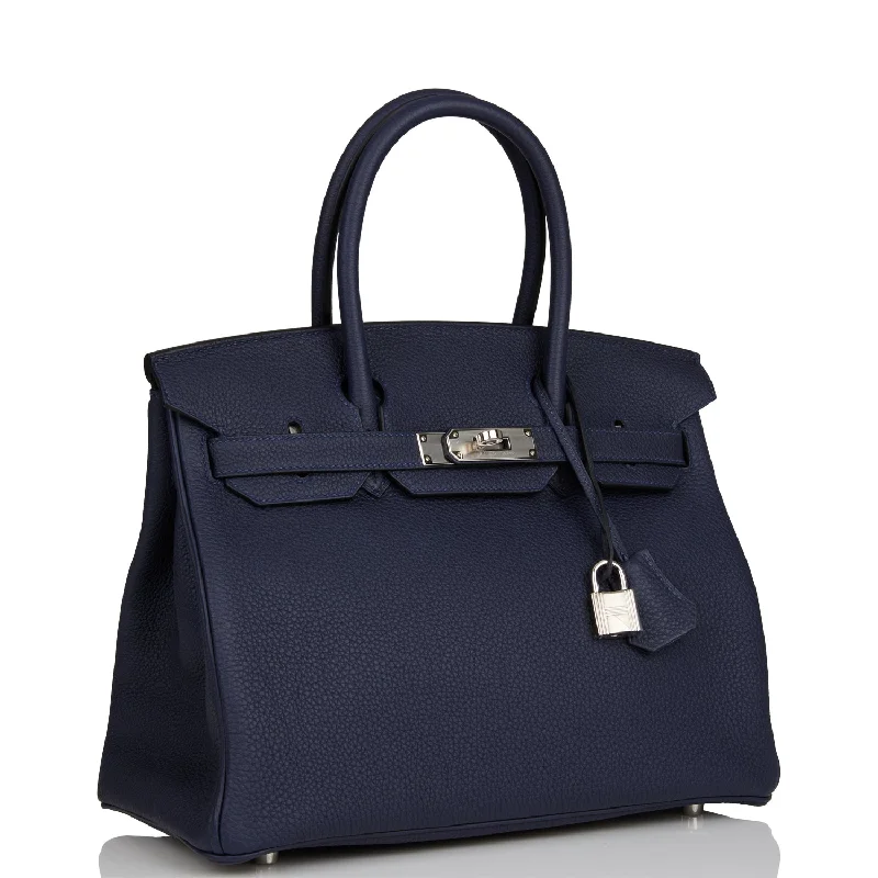 Hermes Birkin 30 Bleu Nuit Togo Palladium Hardware