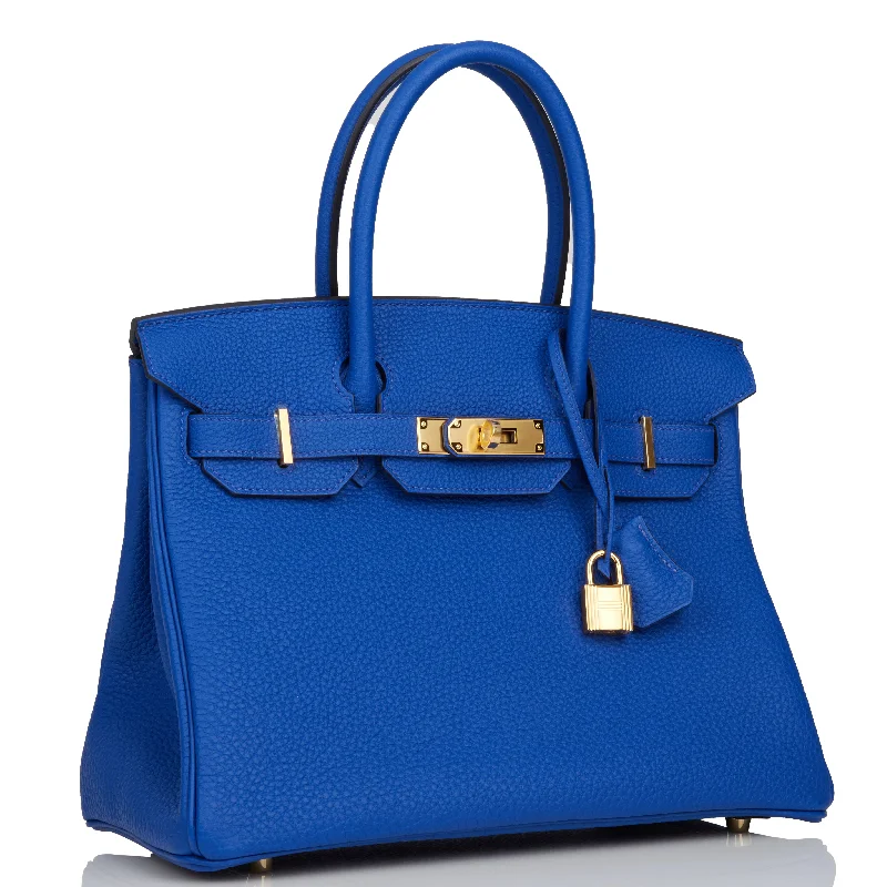 Hermes Birkin 30 Bleu Royal Togo Gold Hardware