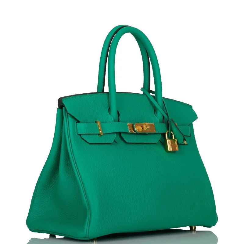 Hermes Birkin 30 Menthe Clemence Gold Hardware