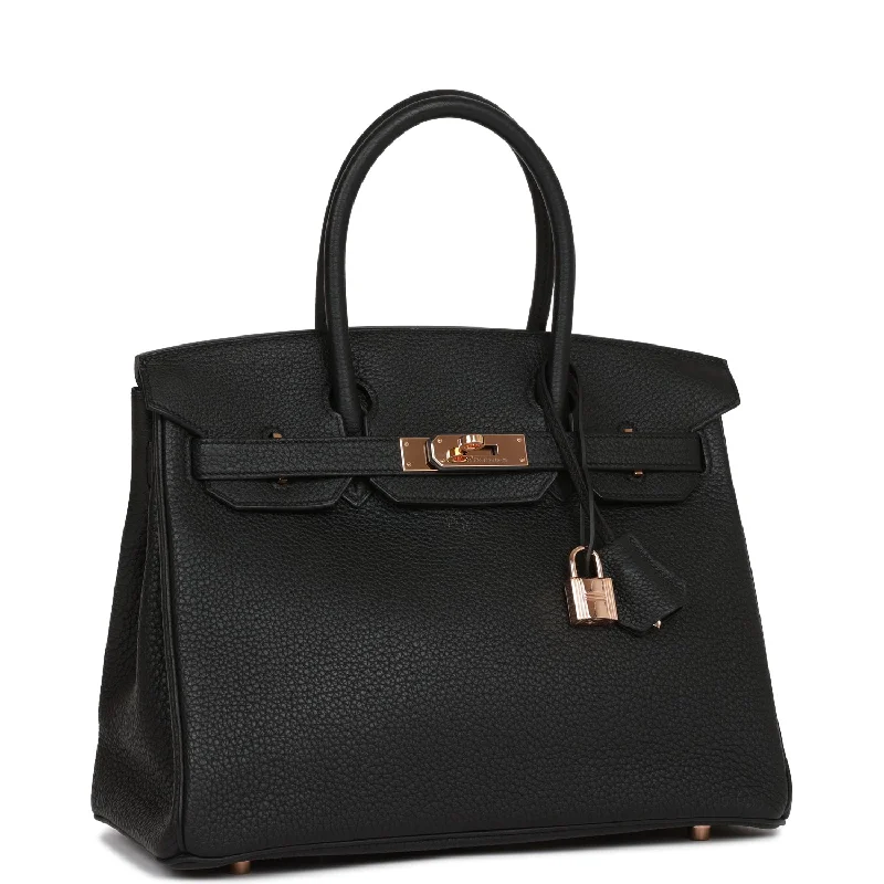 Hermes Birkin 30 Black Togo Rose Gold Hardware