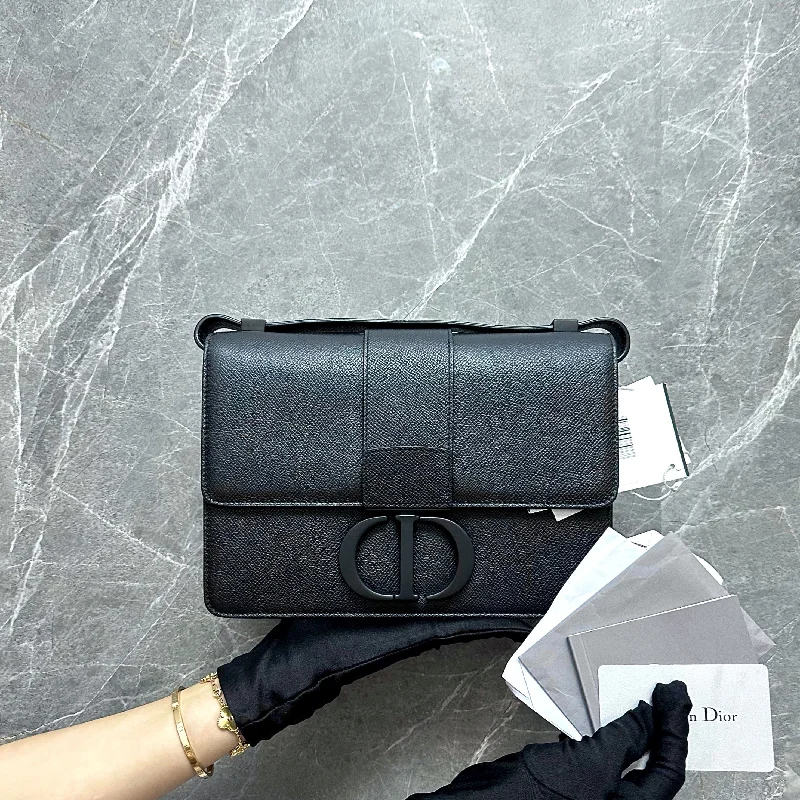 *Receipt full set* Montaigne 30 All BlackGrained Calfskin Black Shoulder Bag